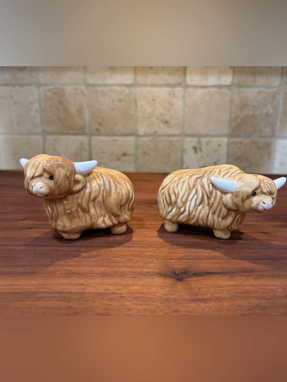 Ceramic Highland Cow Salt & Pepper Shakers - Cracker Barrel